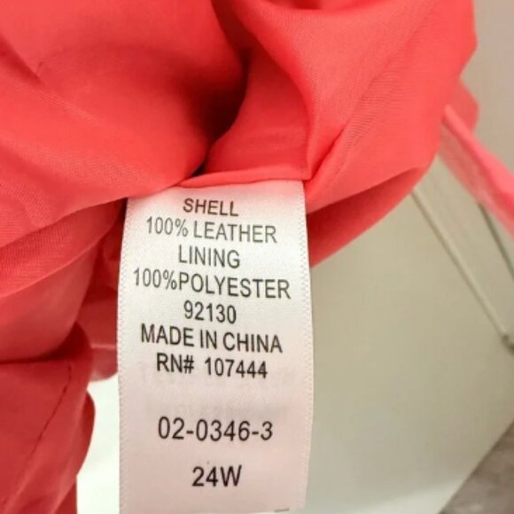 NWOT‎ Jessica London Women’s Plus Size Pink Leather Jacket Size 24W - Picture 3 of 9